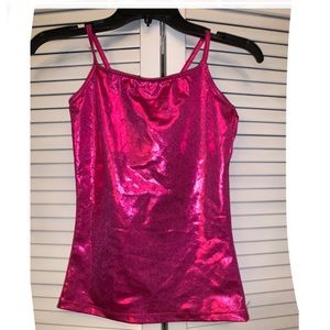 Hot pink metallic tank top